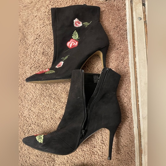 Betsy Johnson Rose Embroidered High Heel Booties - Picture 4 of 11
